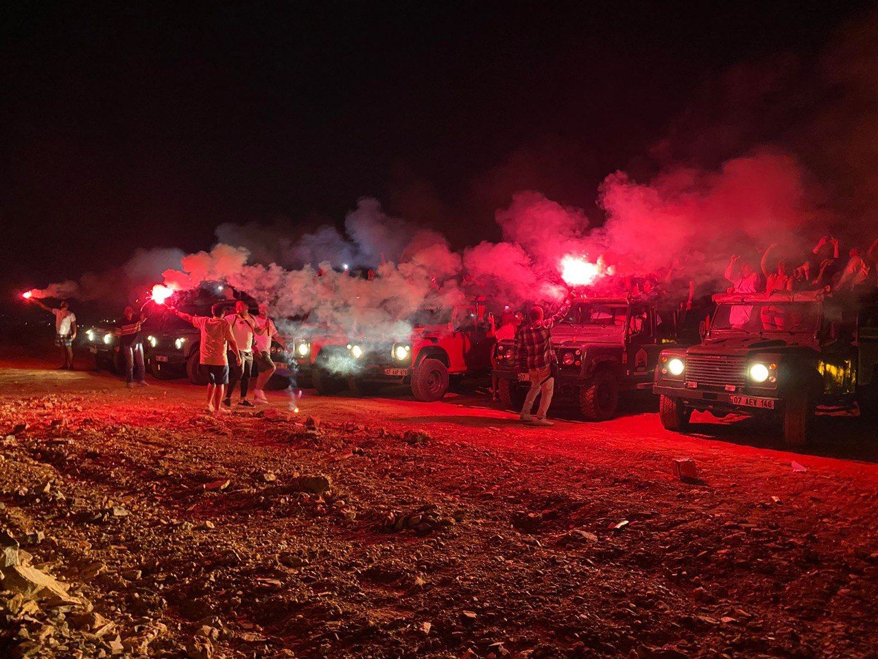 Alanya: Night Jeep Safari with Pirate Boat Cruise, Fireworks & Dinner